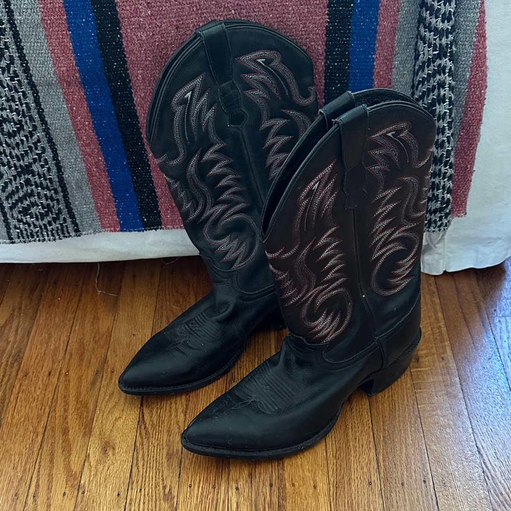 Classic Black Western Cowboy Boots
